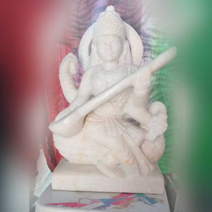 Marble Goddess Saraswati Statue