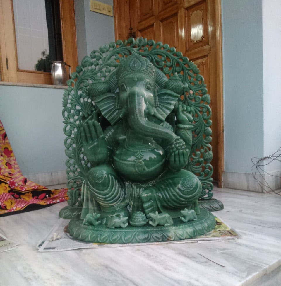 Precious Gemstone Ganesha Idols