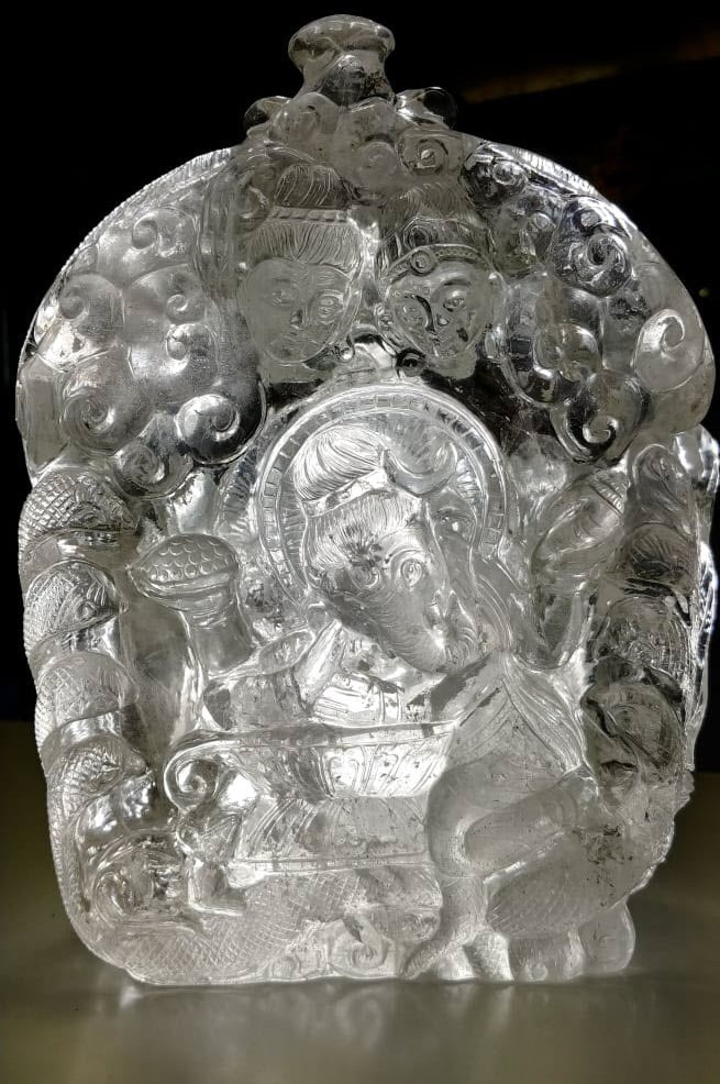 Precious Crystal Quartz Ganesha Idols
