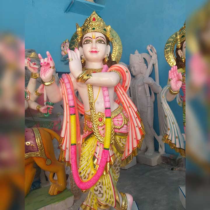 Marble Lord Krishna Murti