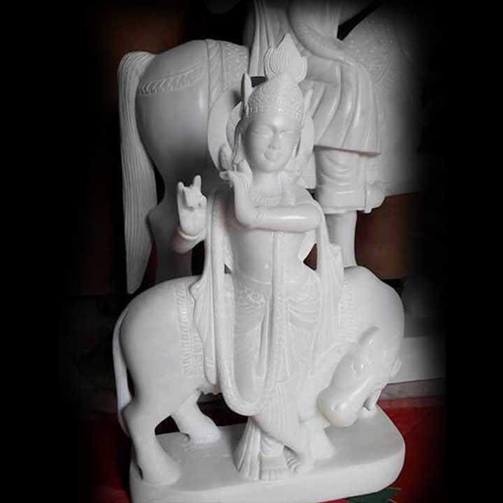 Marble Lord Krishna Murti